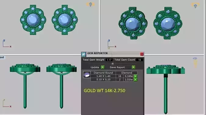 vintage halo earrings