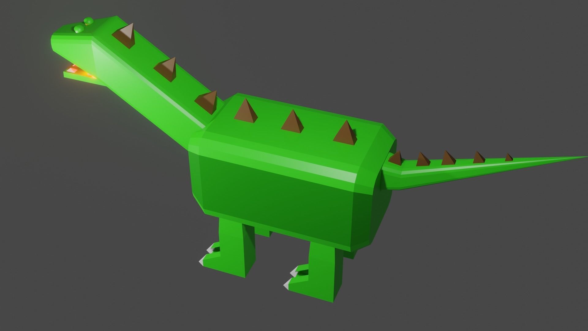 Low poly cube dino for free Free low-poly 3D model_9