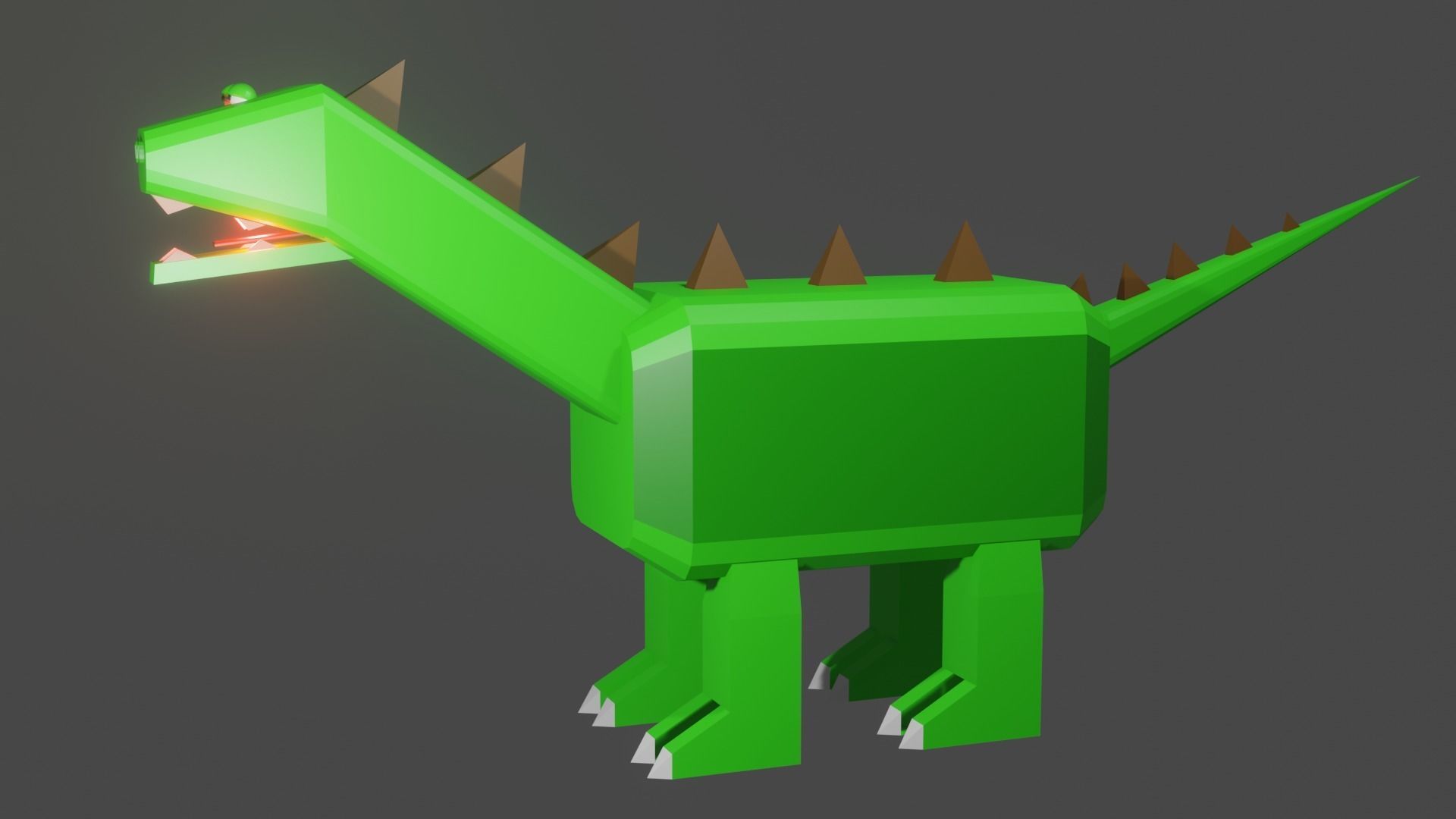 Low poly cube dino for free Free low-poly 3D model_7