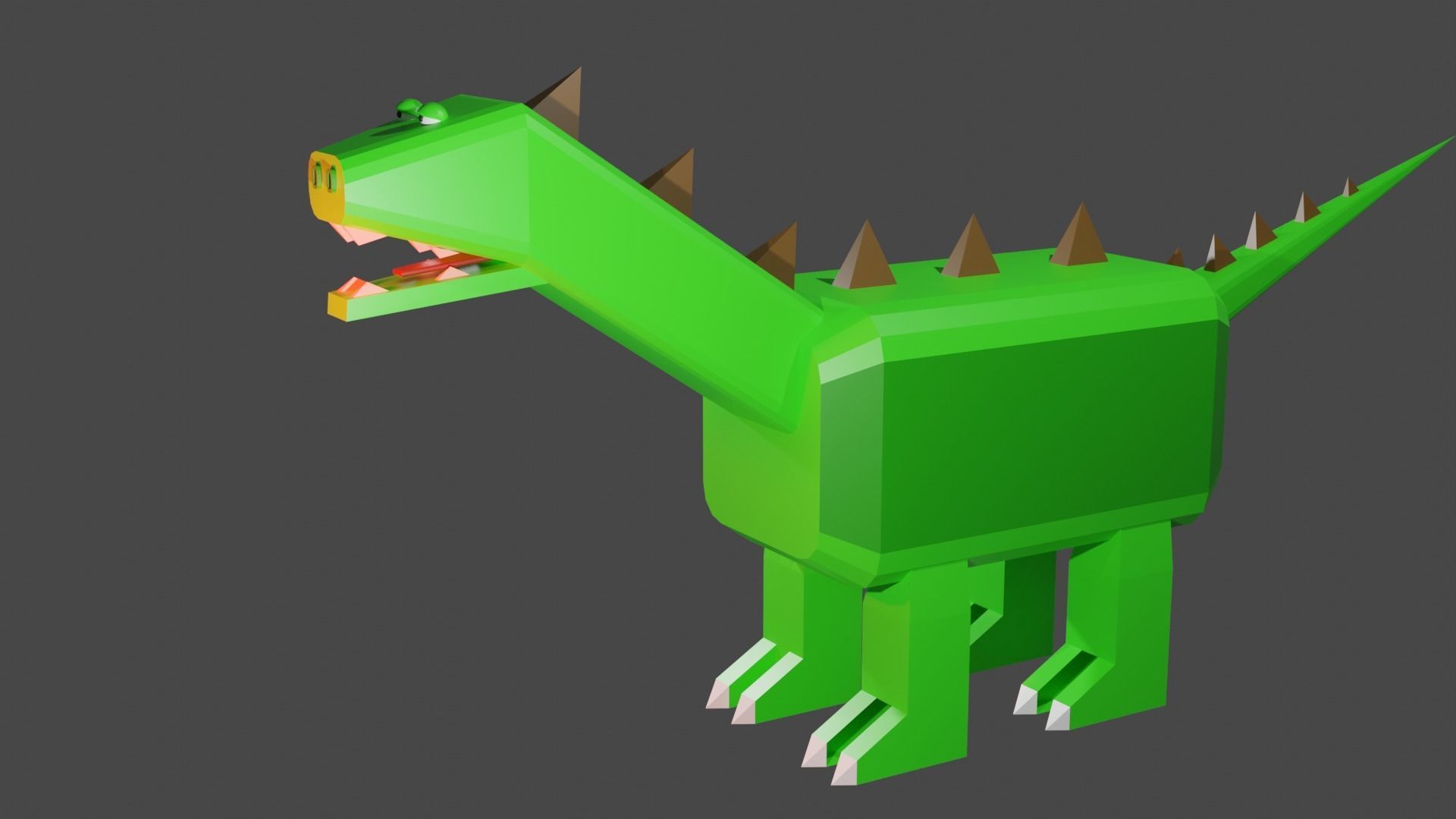 Low poly cube dino for free Free low-poly 3D model_1