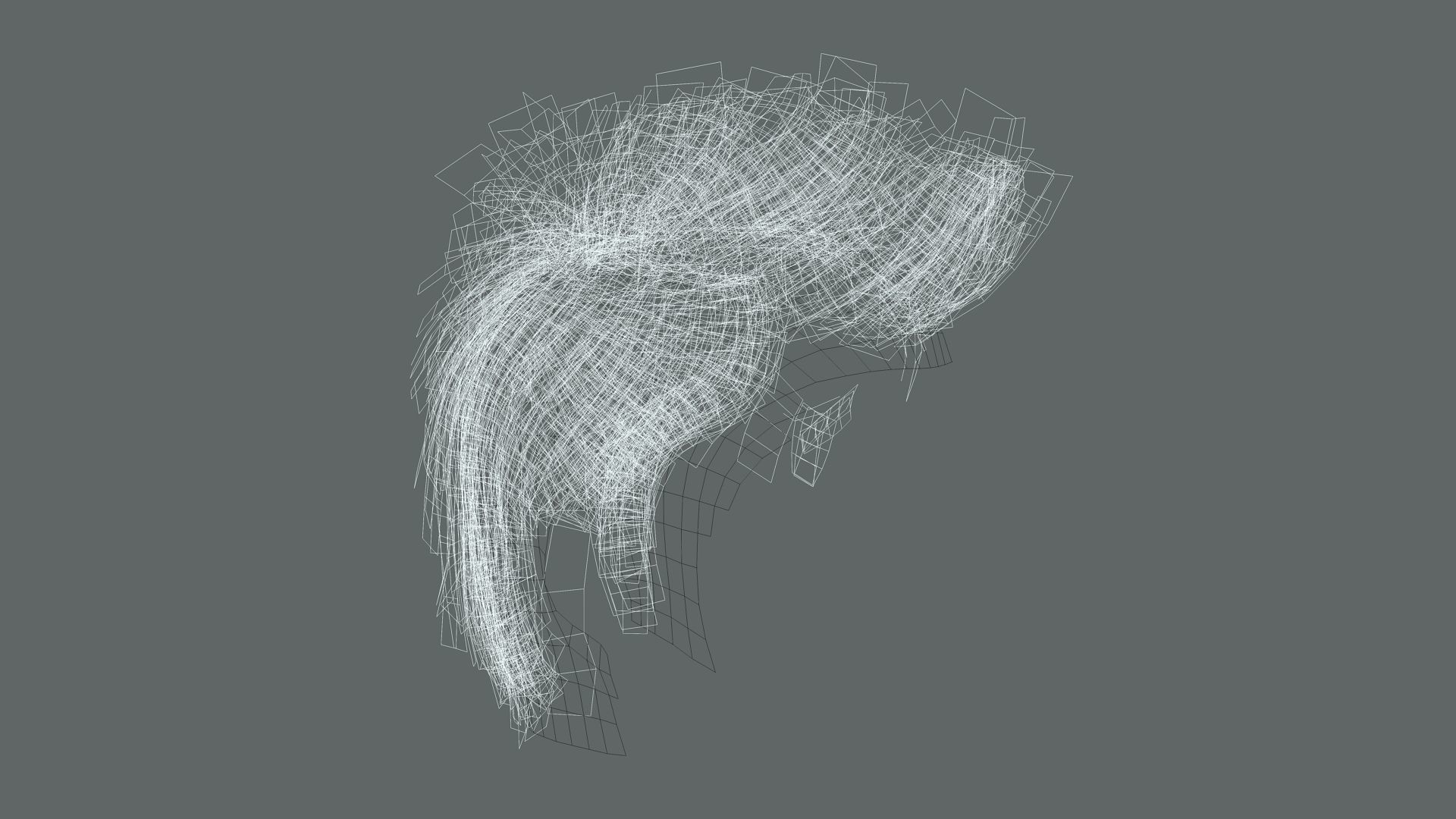 hair style Low-poly 3D model_11