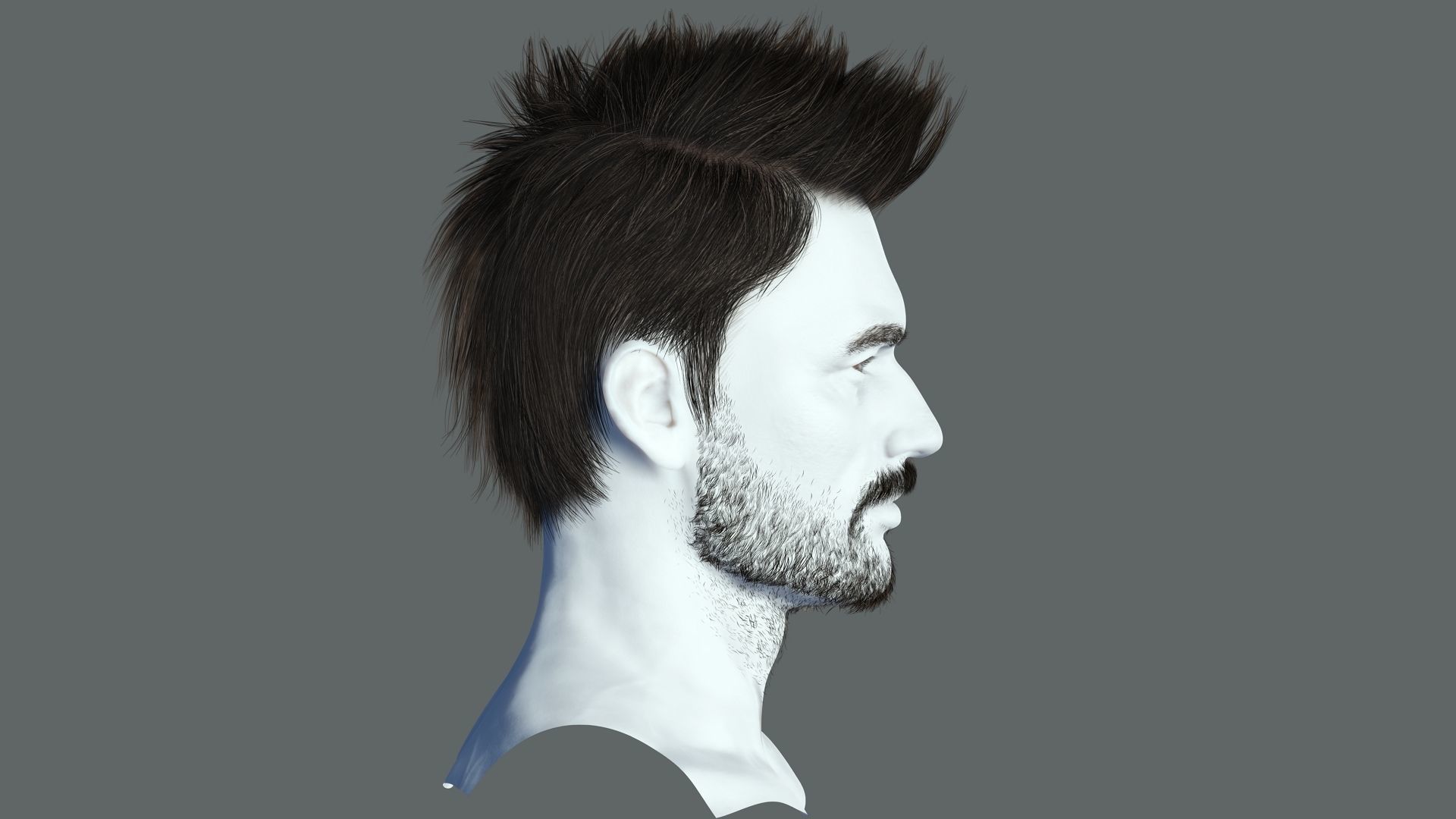 hair style Low-poly 3D model_4
