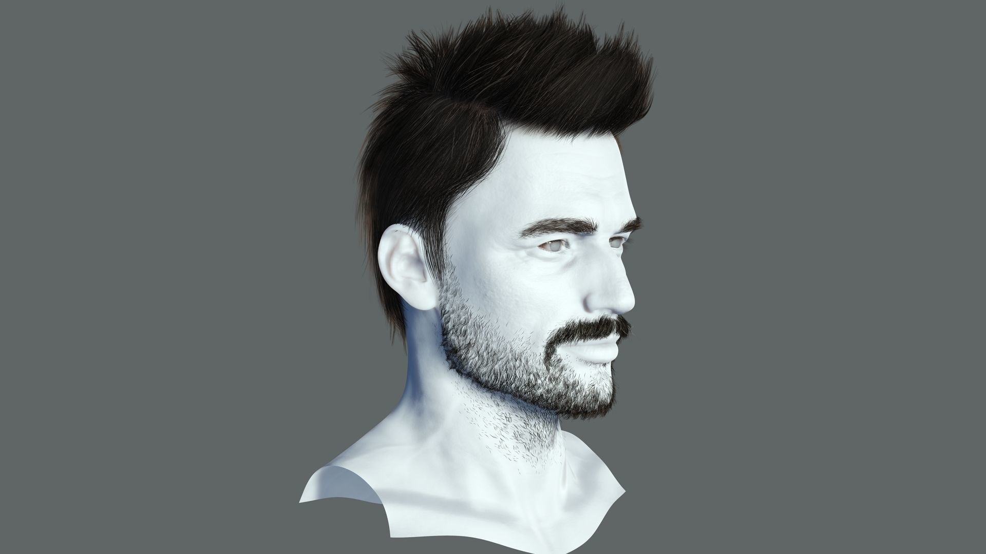 hair style Low-poly 3D model_3