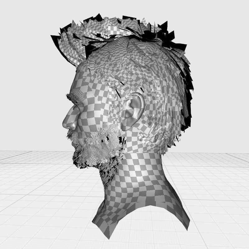 hair style Low-poly 3D model_21