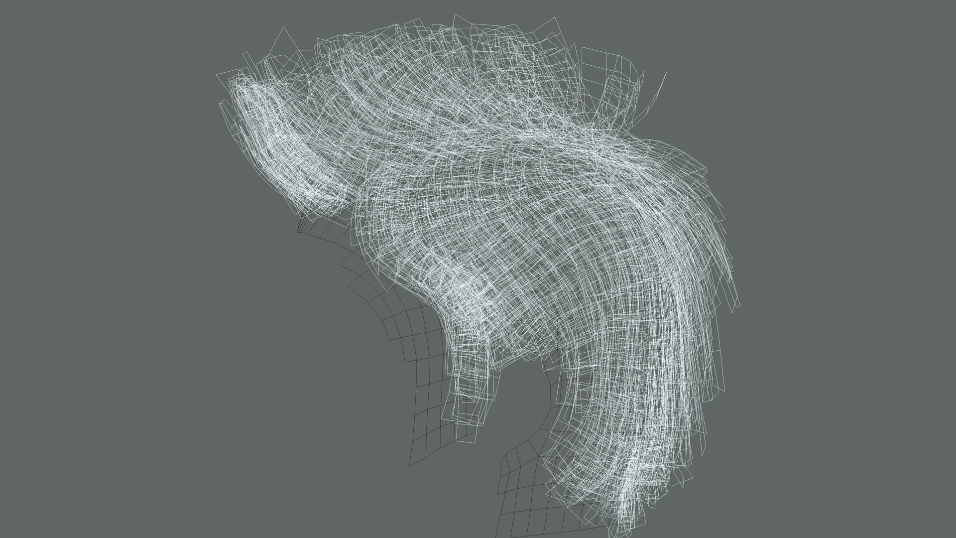 hair style Low-poly 3D model_10