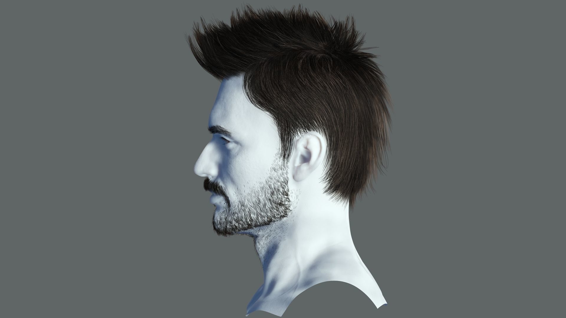 hair style Low-poly 3D model_8