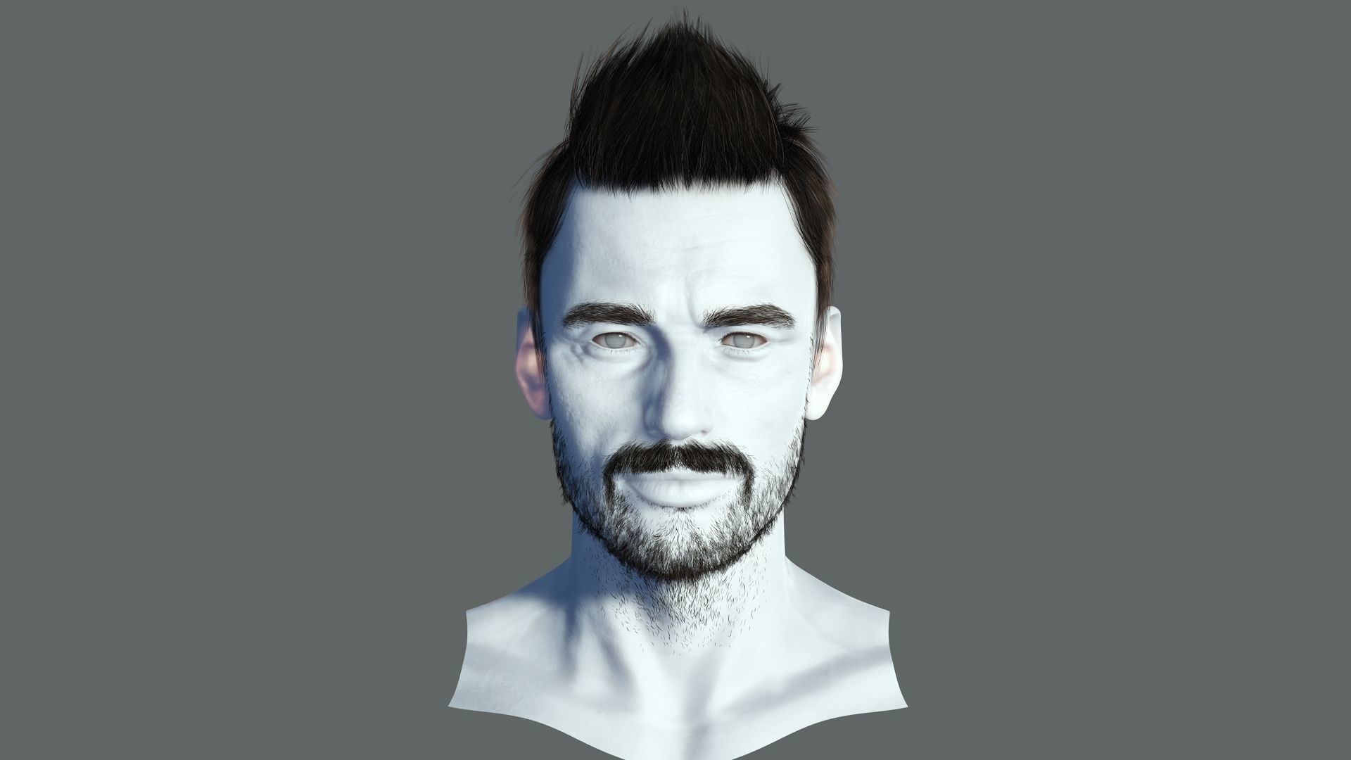 hair style Low-poly 3D model_2