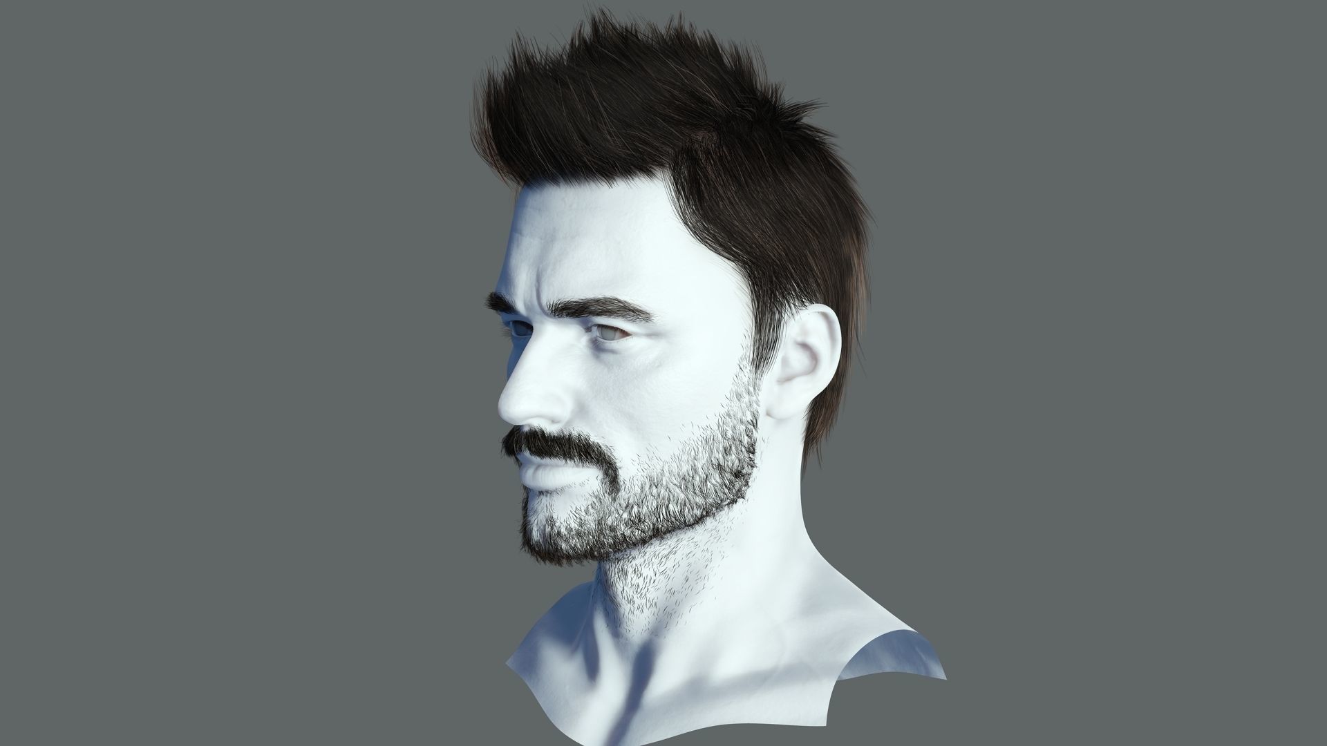 hair style Low-poly 3D model_9