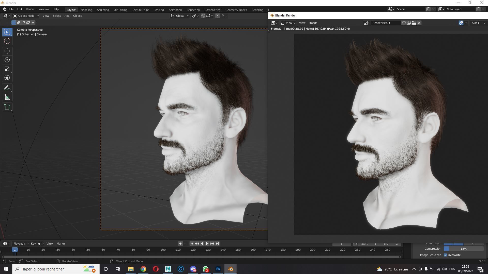 hair style Low-poly 3D model_13