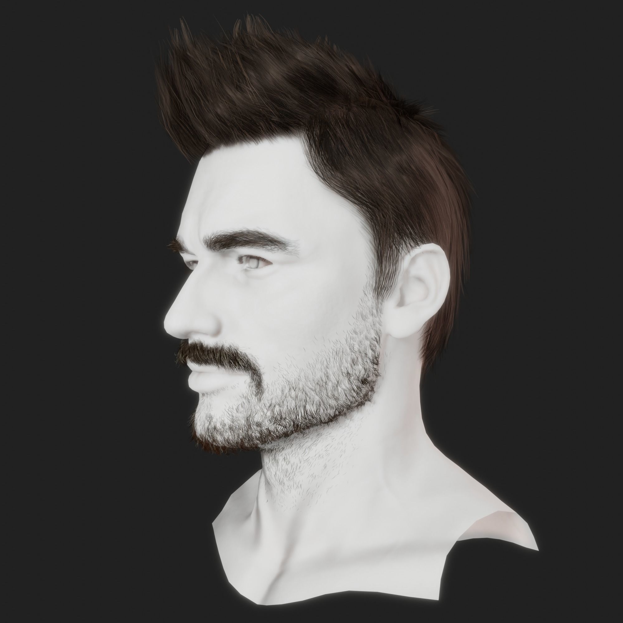 hair style Low-poly 3D model_14