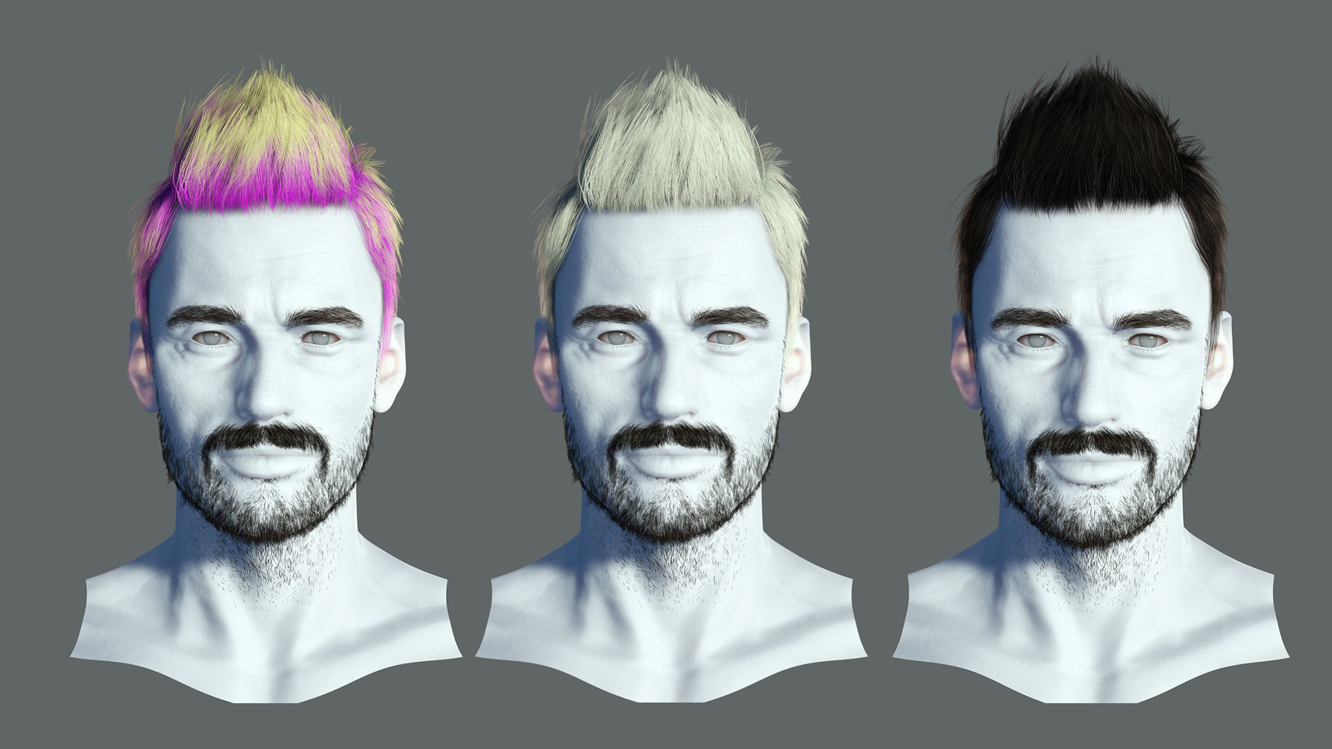 hair style Low-poly 3D model_1