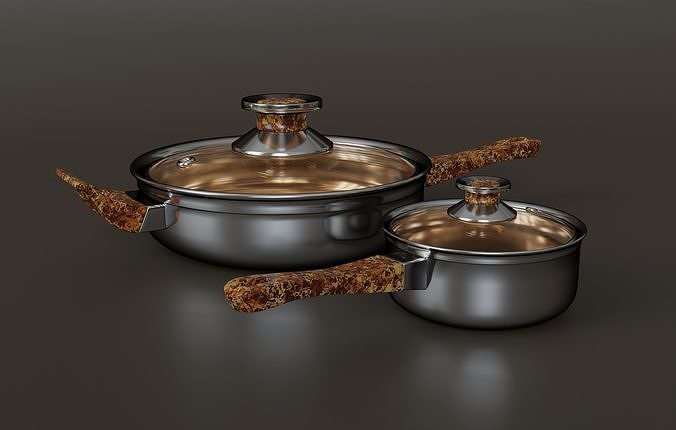 Kitchen set of 6 items 3D model 6