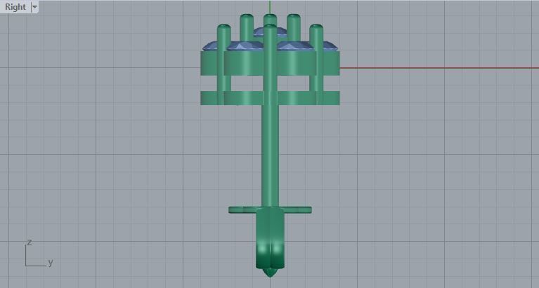 diamonds earrings 3D print model_5