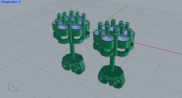 diamonds earrings 3D print model_3