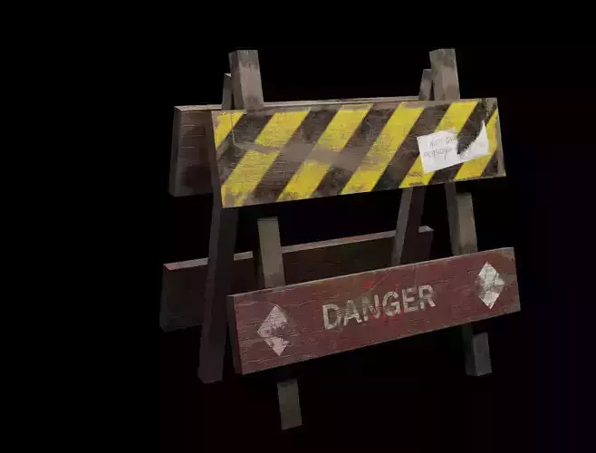 Wooden Barrier 3D model