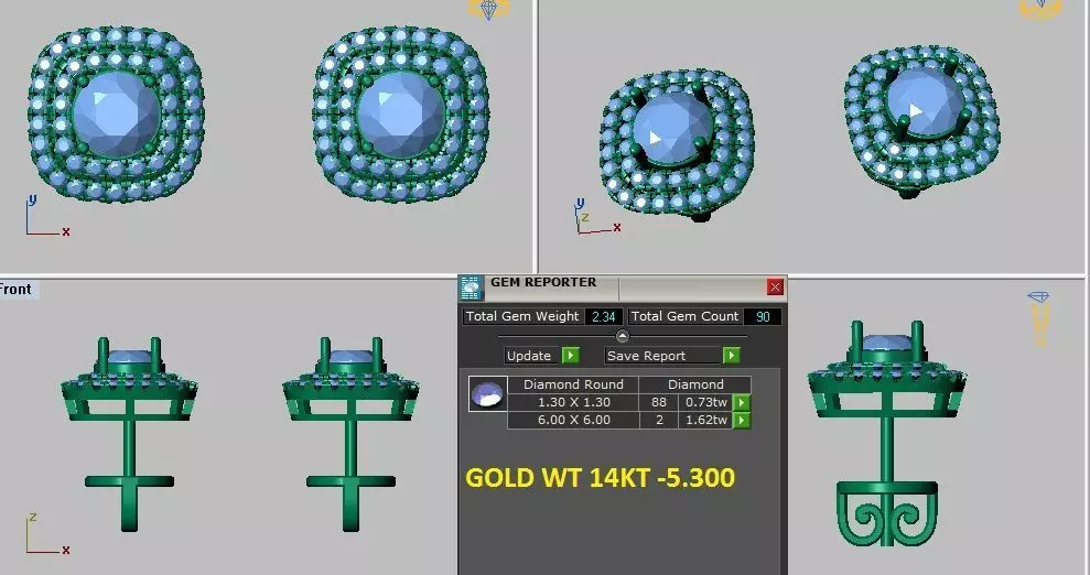 halo earrings 3D print model