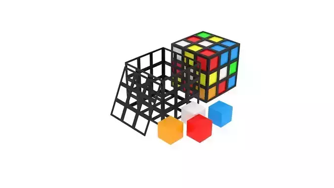 Cage Rubiks Cube 3D model