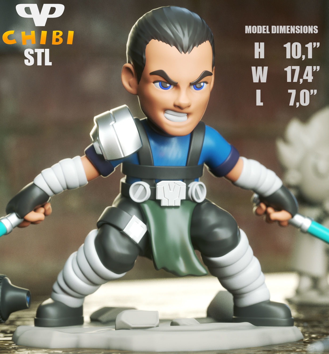 Starkiller Chibi STL for 3D Printing ChibiSTL 3DXM 3D print model_2