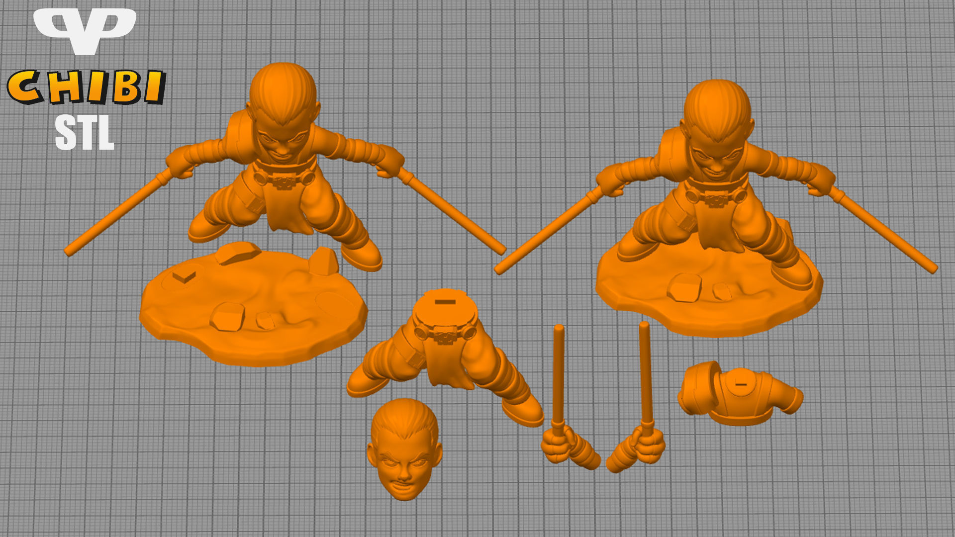 Starkiller Chibi STL for 3D Printing ChibiSTL 3DXM 3D print model_1