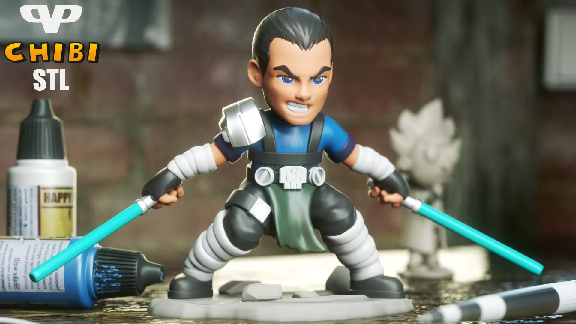 Starkiller Chibi STL for 3D Printing ChibiSTL 3DXM 3D print model_0