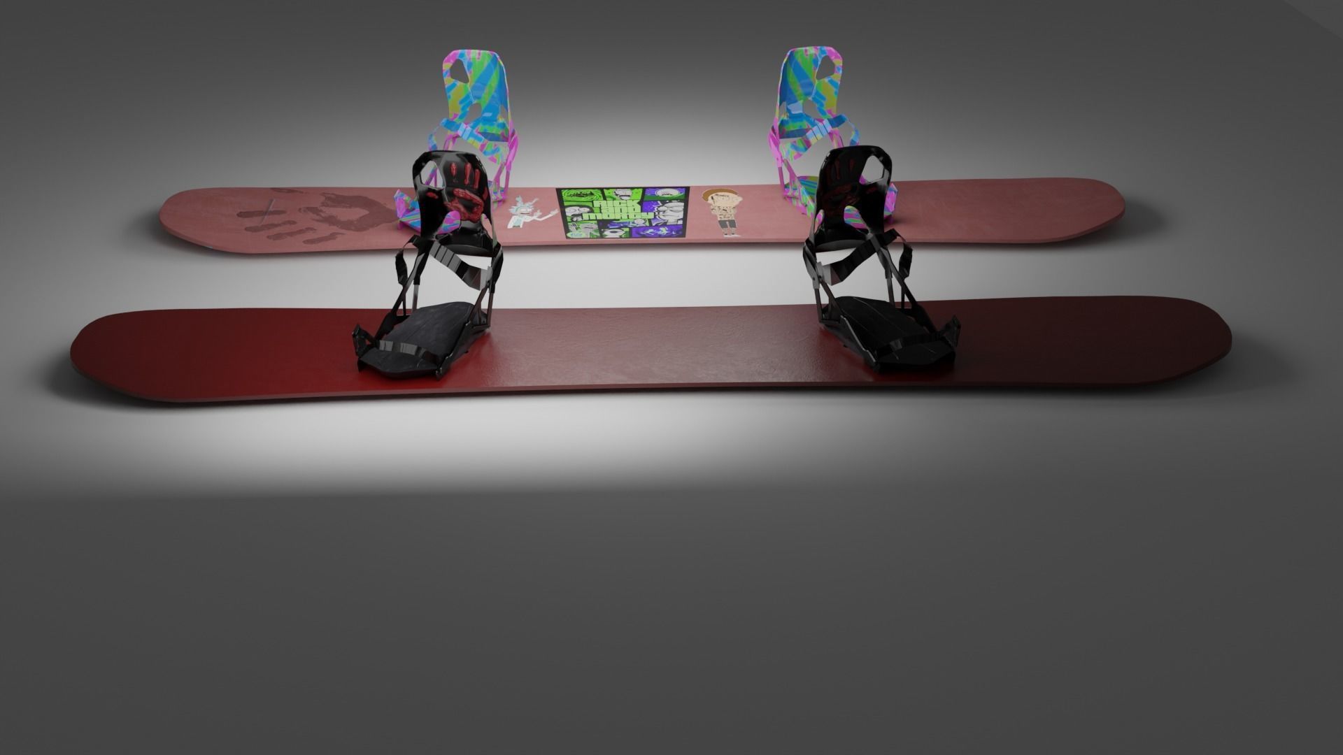 Snowboard two snowboards Free 3D model_10