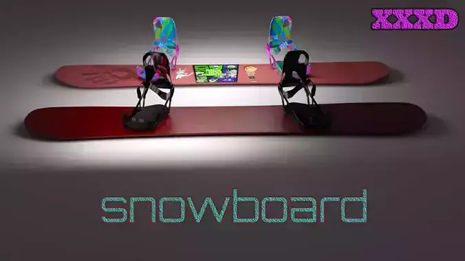 Snowboard two snowboards Free 3D model