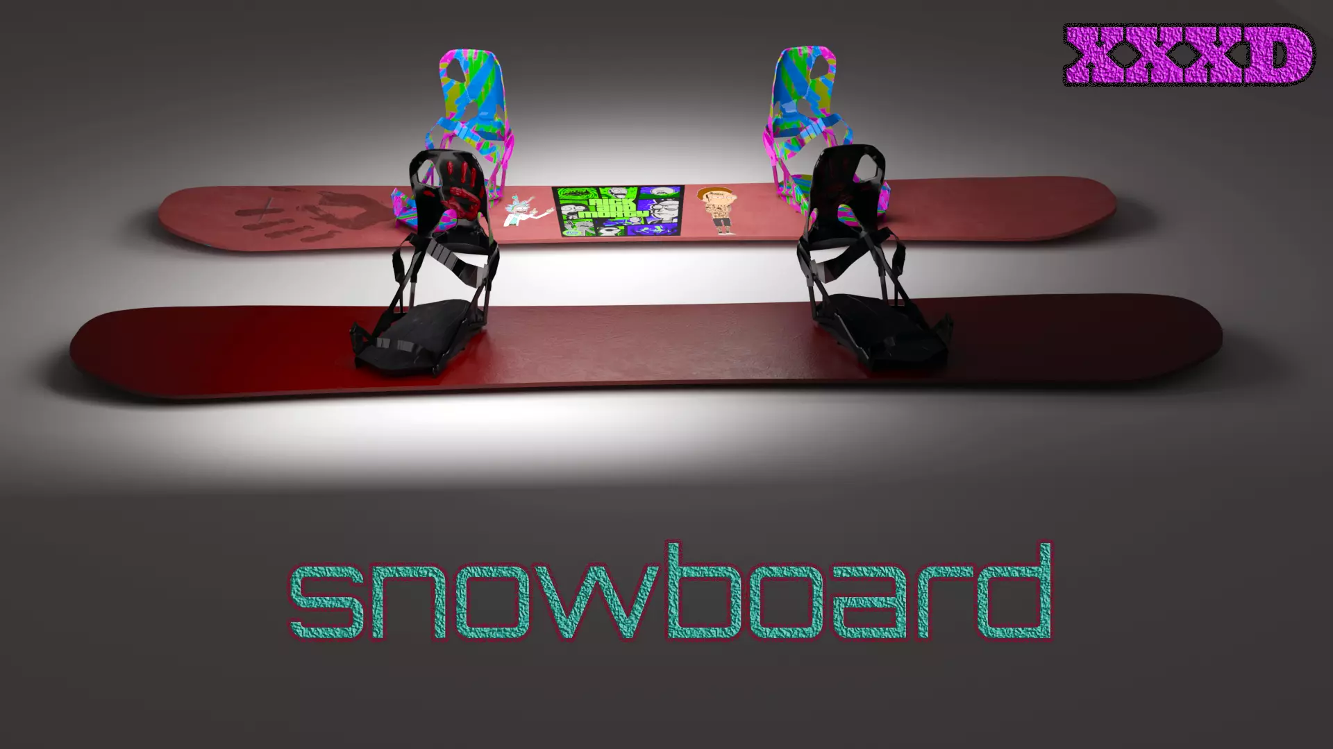 Snowboard two snowboards Free 3D model_0