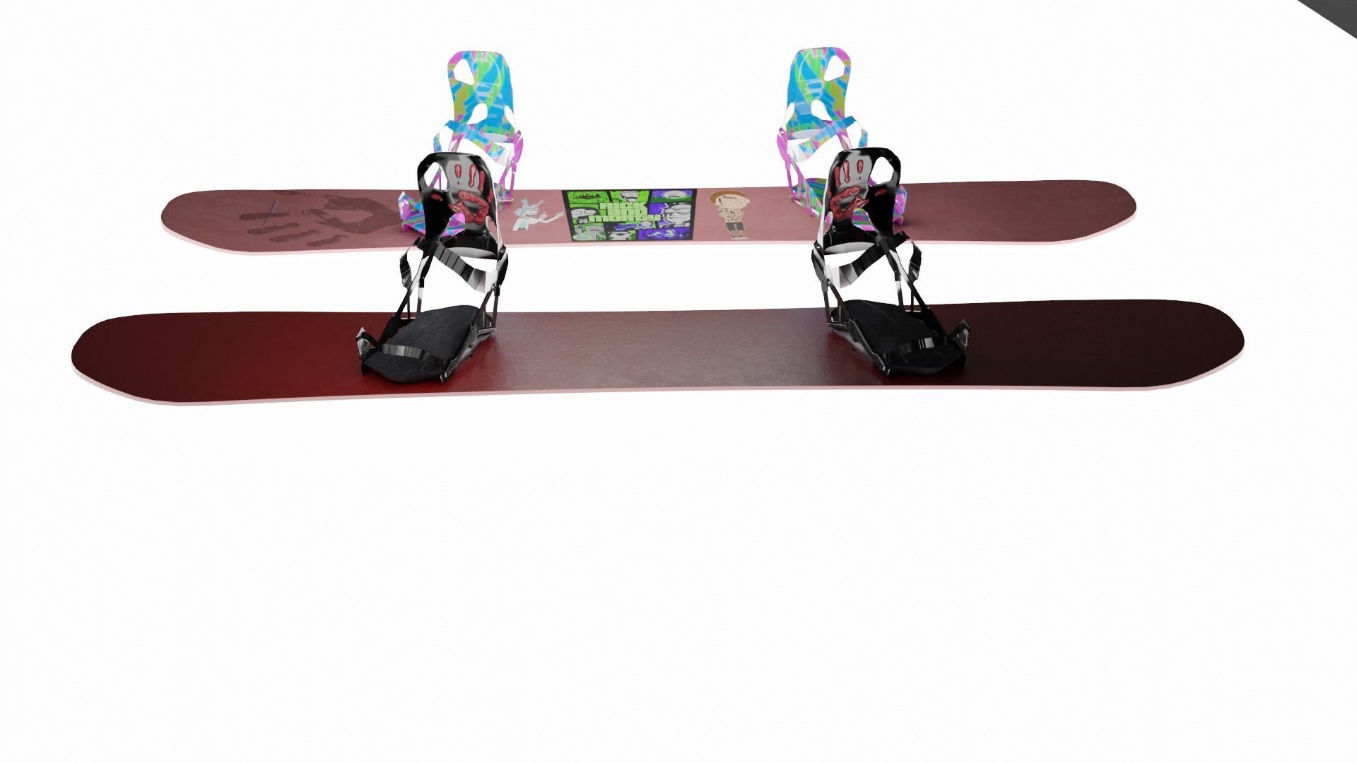 Snowboard two snowboards Free 3D model_11