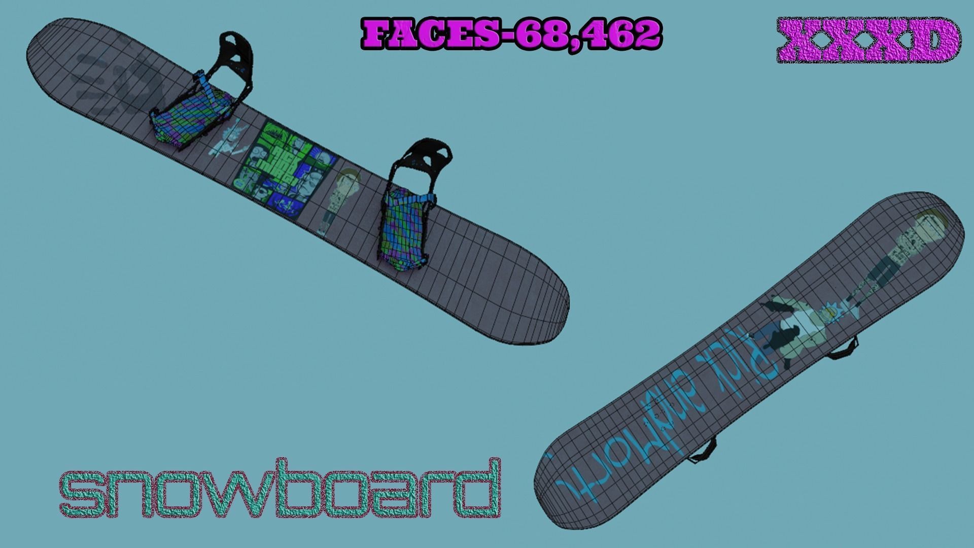 Snowboard two snowboards Free 3D model_6