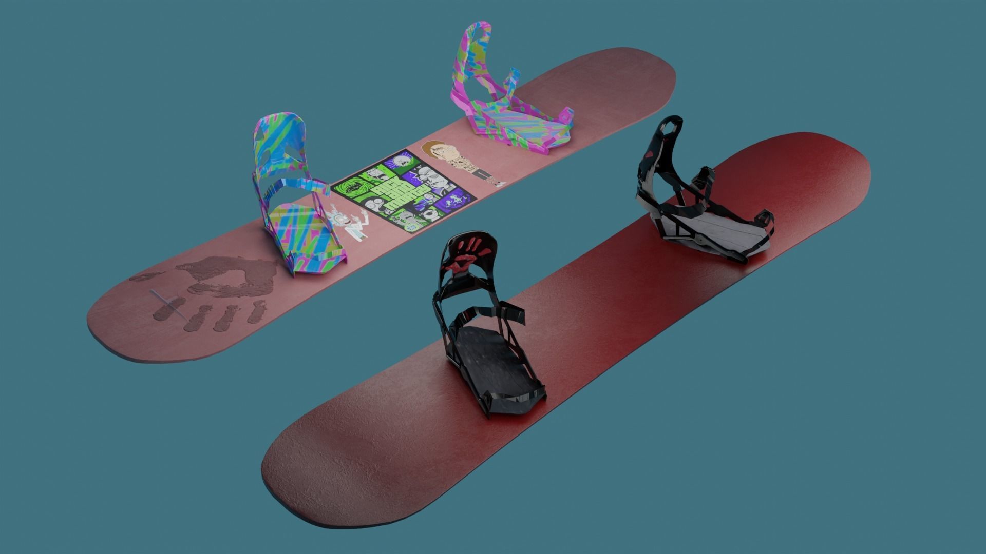Snowboard two snowboards Free 3D model_14