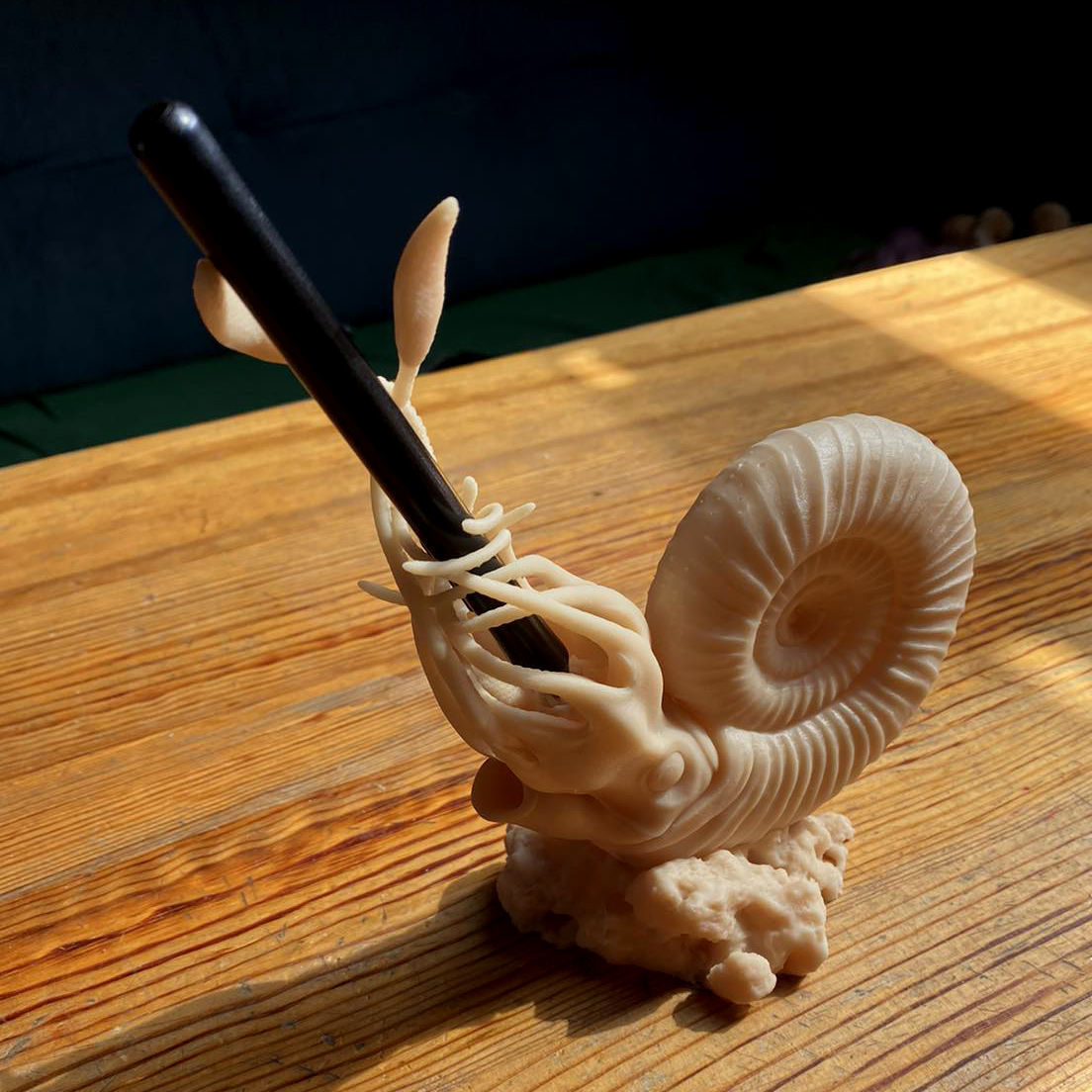Ammonite pen holder pre supported 3D print model_1