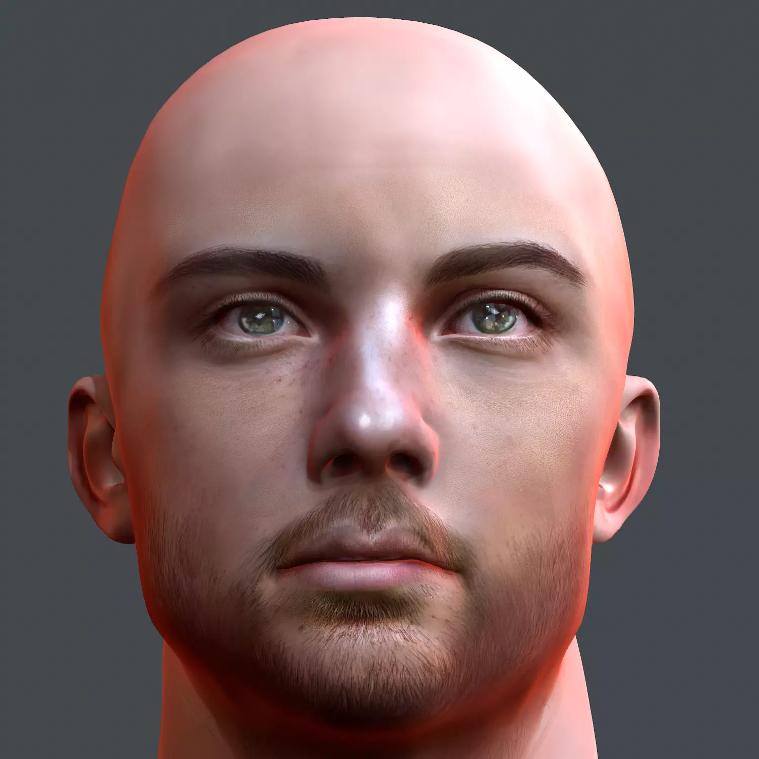 Male head Realistic Perfect Head Low-poly 3D model game ready Low-poly 3D model