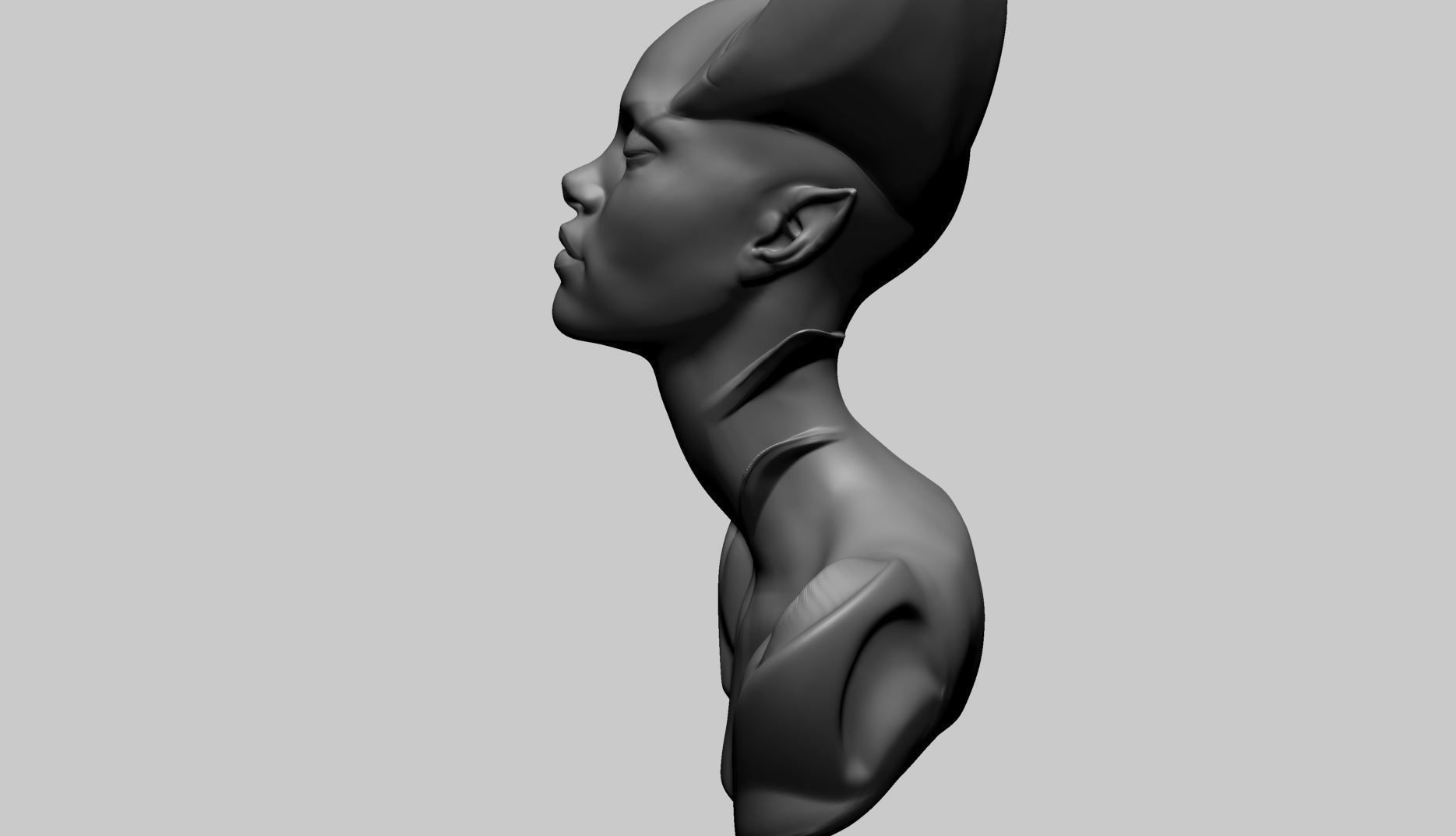 Fantasy Female Head J 3D model_4
