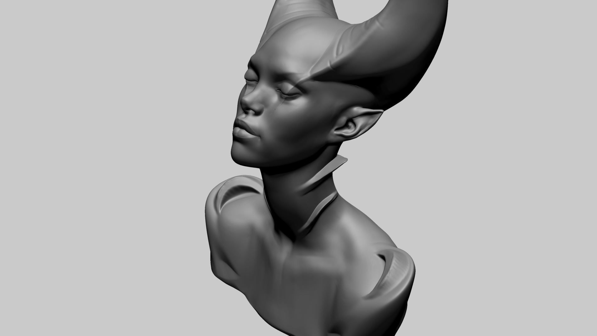 Fantasy Female Head J 3D model_5