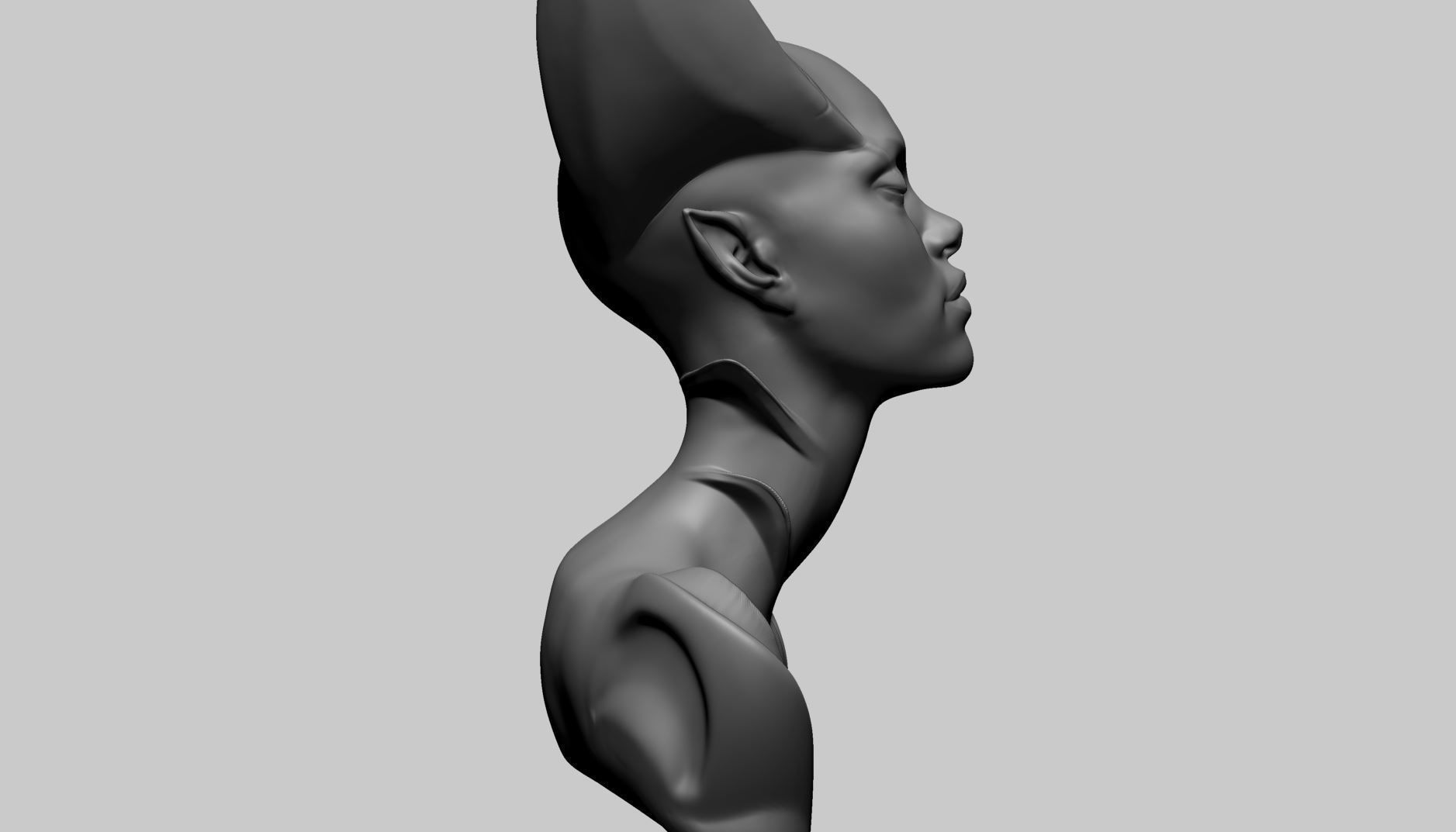 Fantasy Female Head J 3D model_1