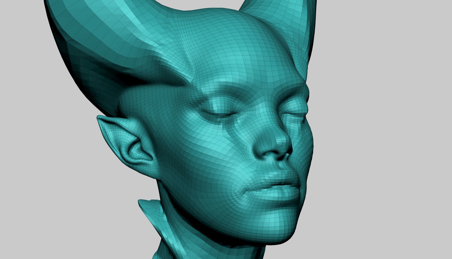 Fantasy Female Head J 3D model_11