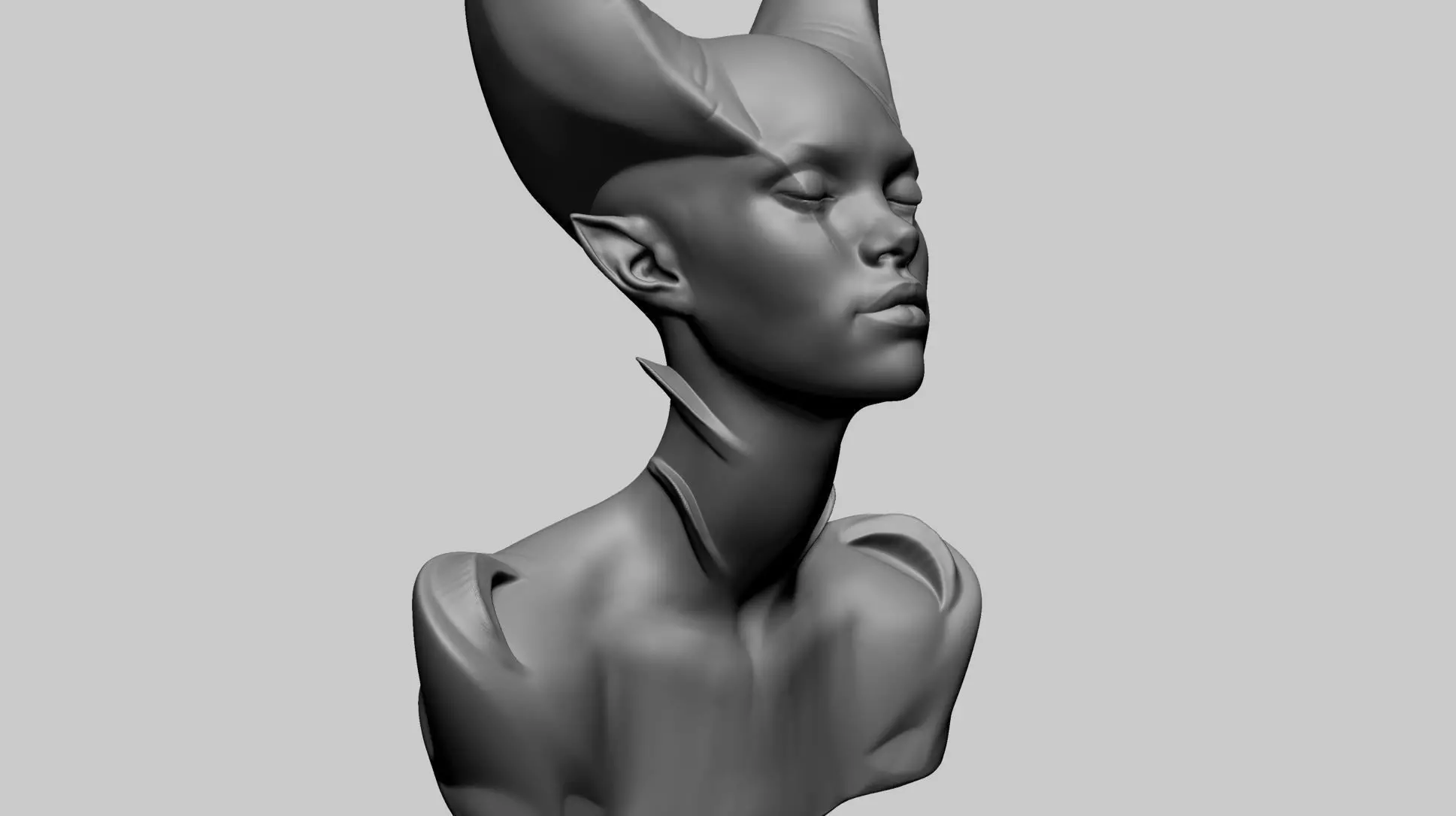 Fantasy Female Head J 3D model_0