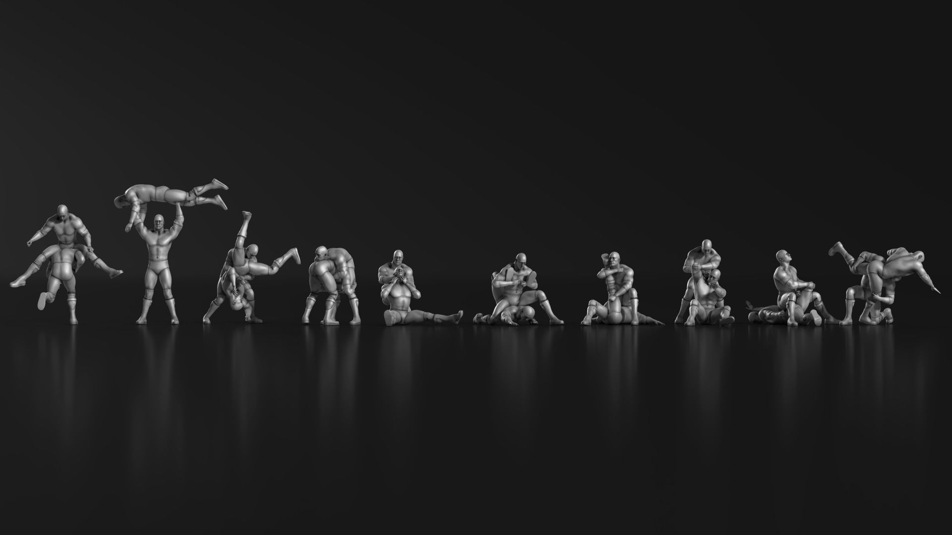 Wrestler 01 3D print model_2