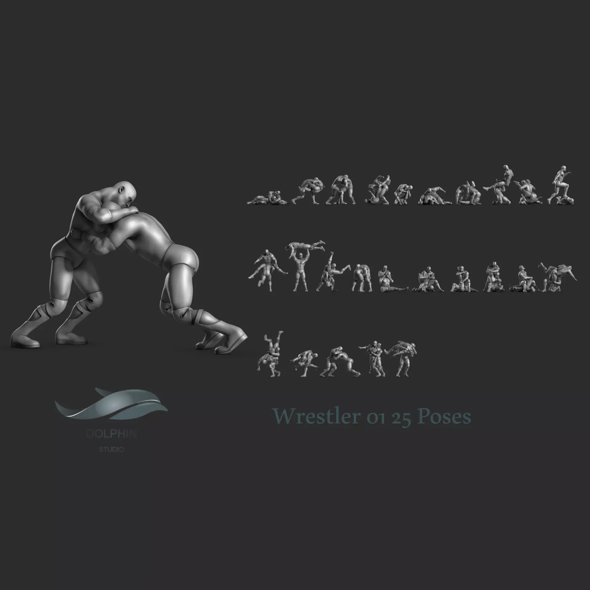 Wrestler 01 3D print model_0