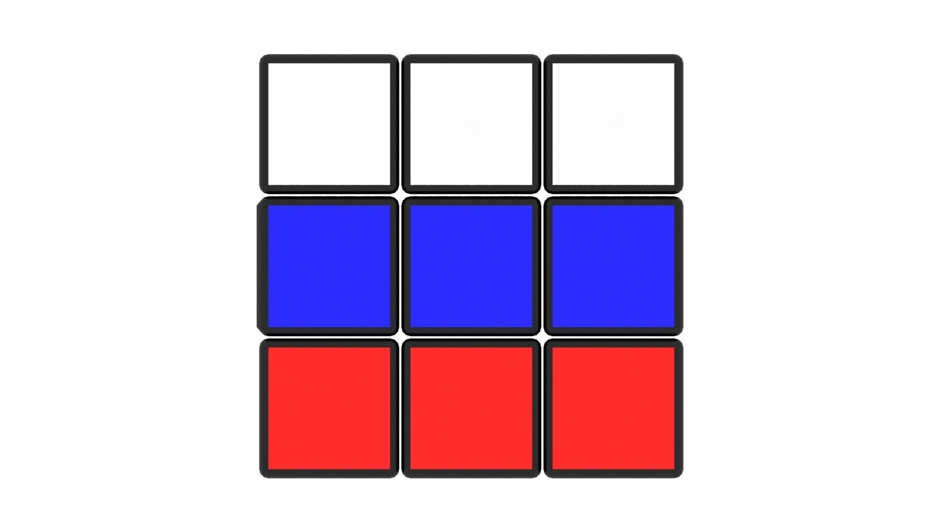 Solved Rubiks Cube Flags 3D model | CGTrader