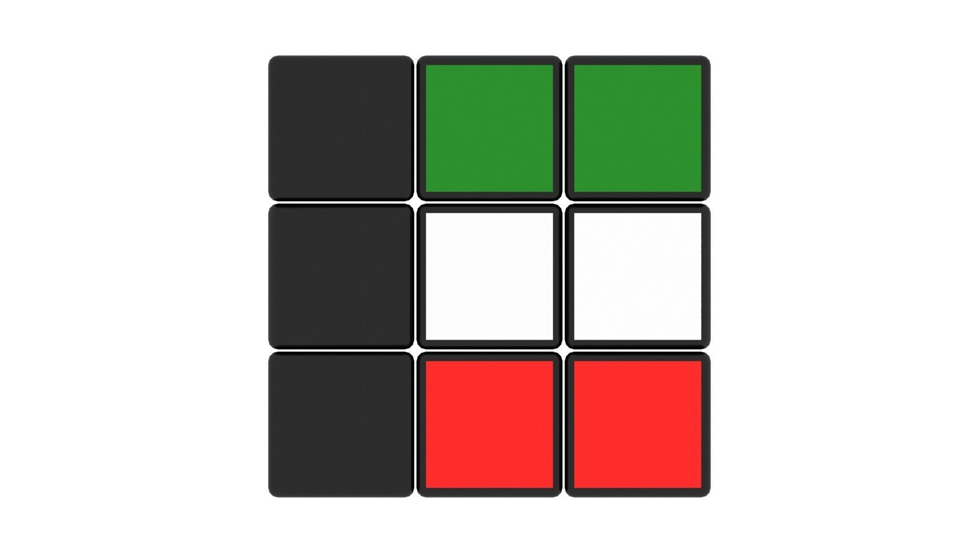 Solved Rubiks Cube Flags 3D model | CGTrader