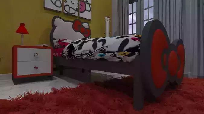 Hello Kitty bedroom RED color style