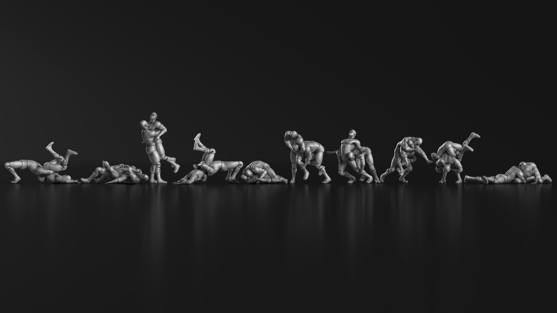 Wrestler 02 3D print model_2