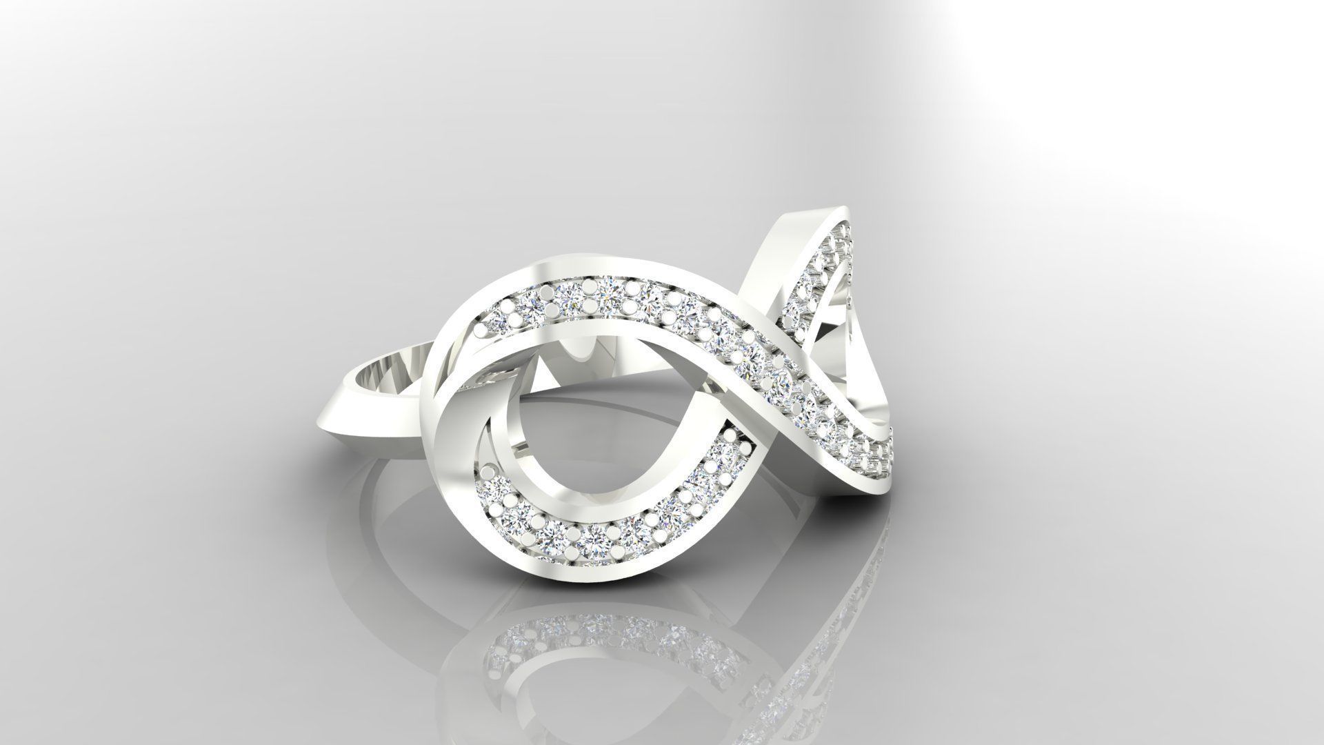 Ring M47 The luxury female ring with gems wedding 3D print model_17