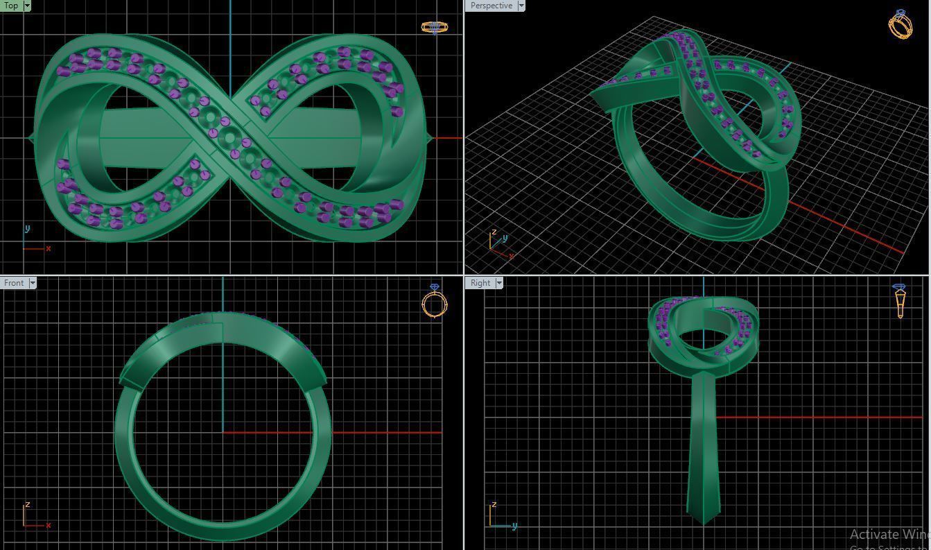 Ring M47 The luxury female ring with gems wedding 3D print model_33