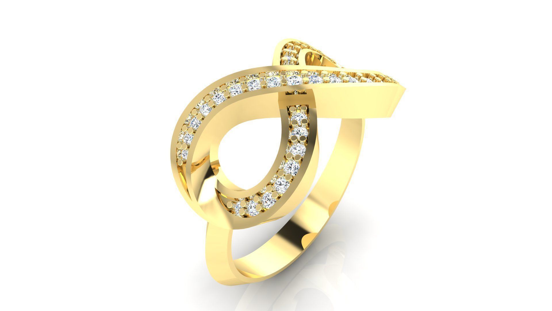 Ring M47 The luxury female ring with gems wedding 3D print model_4