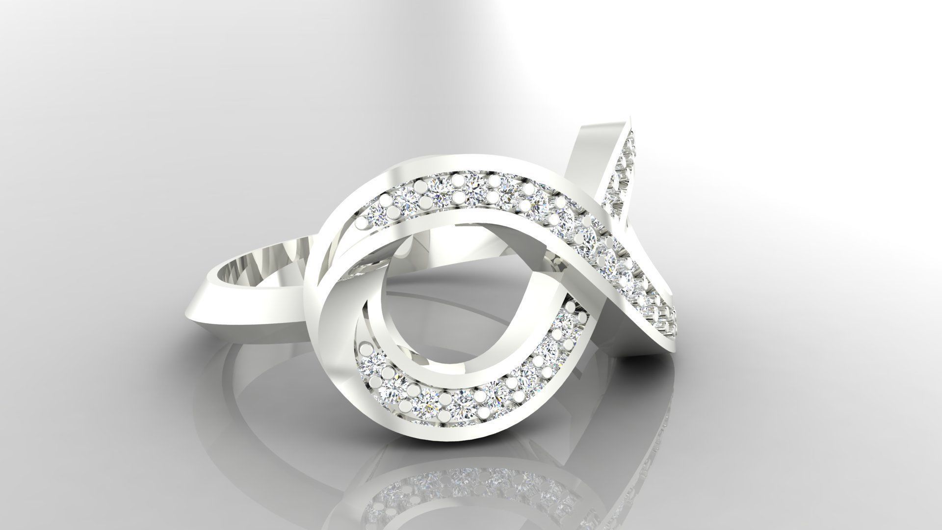 Ring M47 The luxury female ring with gems wedding 3D print model_16