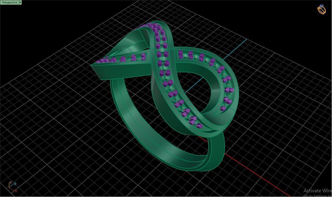 Ring M47 The luxury female ring with gems wedding 3D print model_34