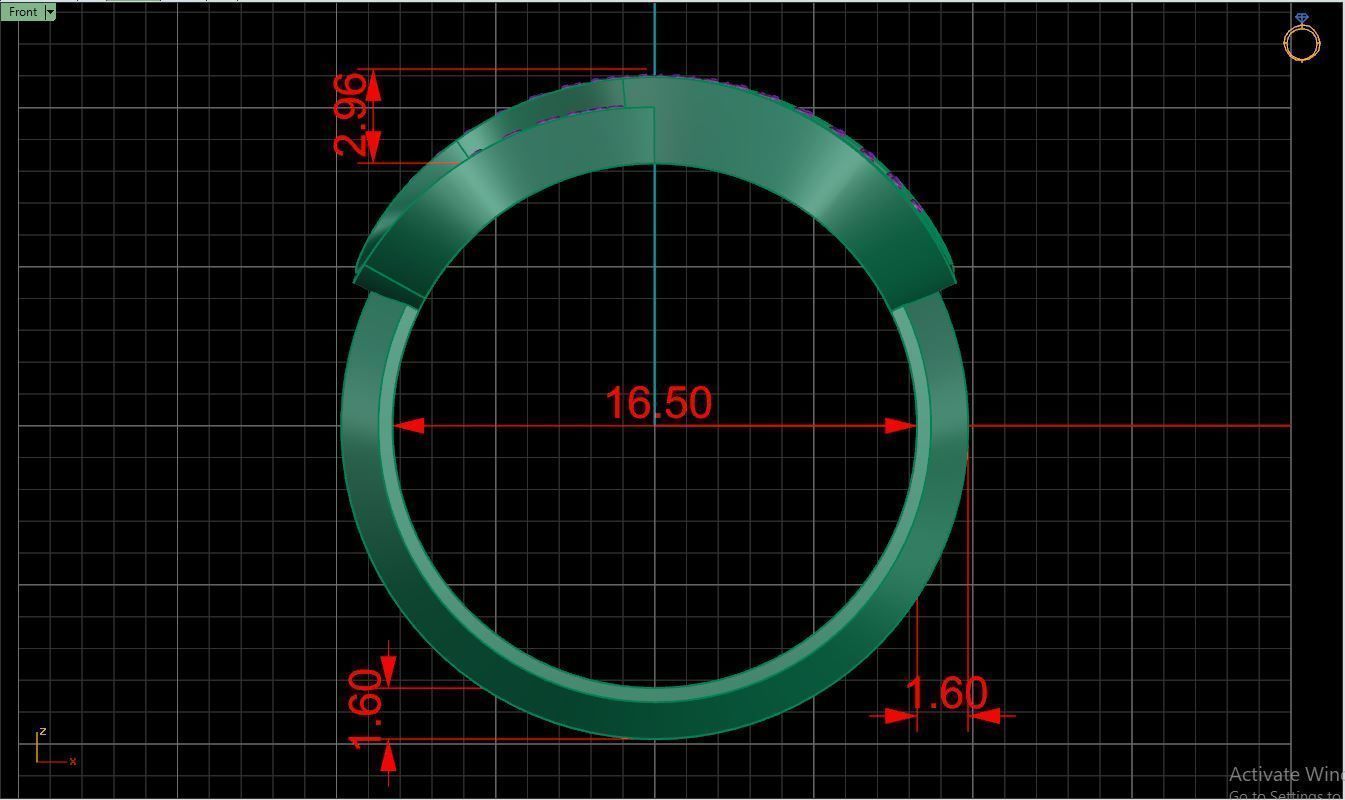 Ring M47 The luxury female ring with gems wedding 3D print model_28