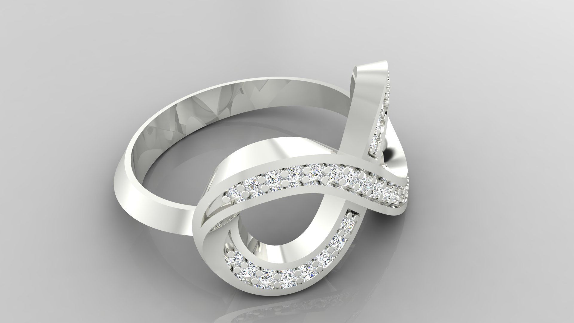 Ring M47 The luxury female ring with gems wedding 3D print model_19